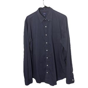 J.Crew Classic Stretch Button Down Shirt Mens LT Organic Cotton Long Sleeve Blue